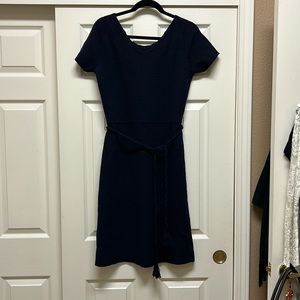 Vintage wool navy blue knit dress from the 50’s.